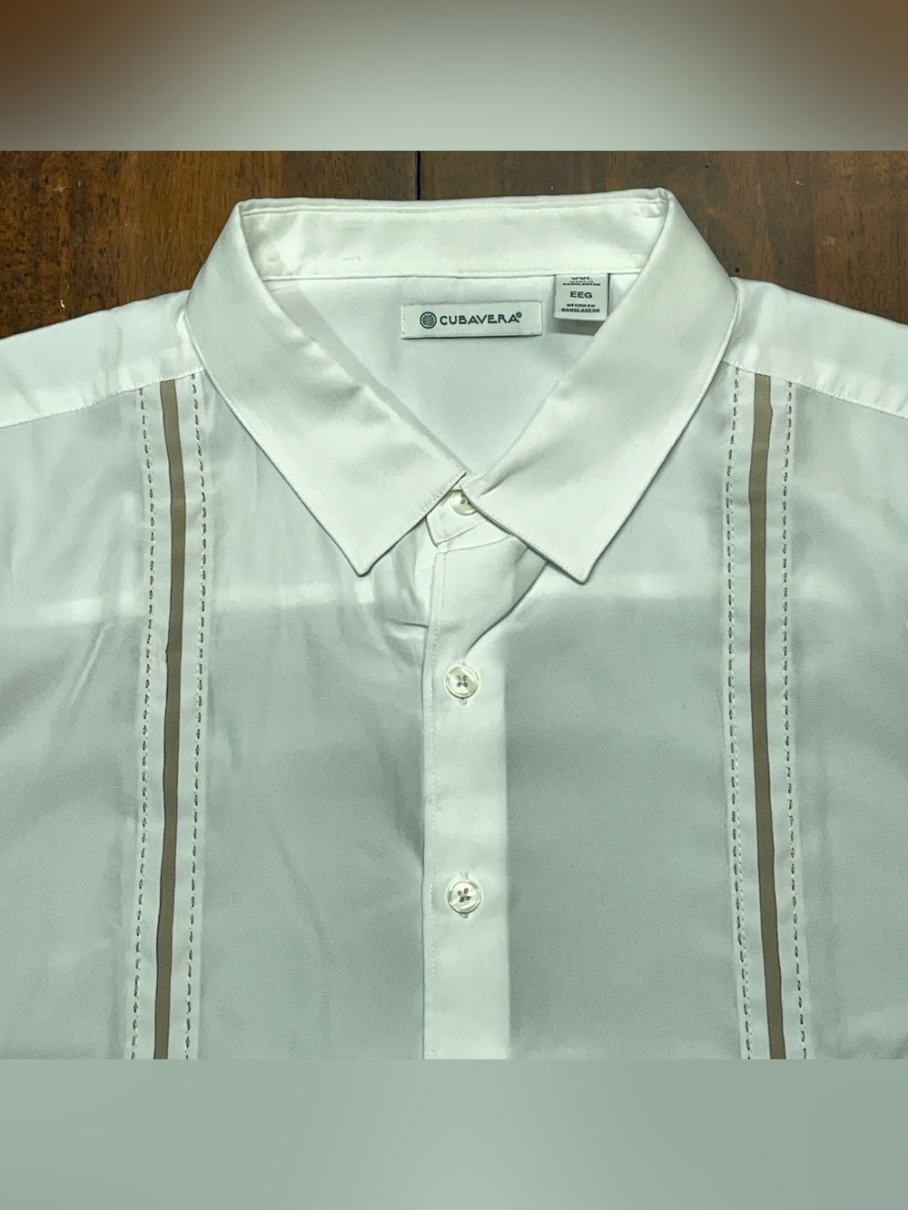 Cubavera Men’s XXL White Guayabera Shirt Embroidered Short Sleeve Casual Resort